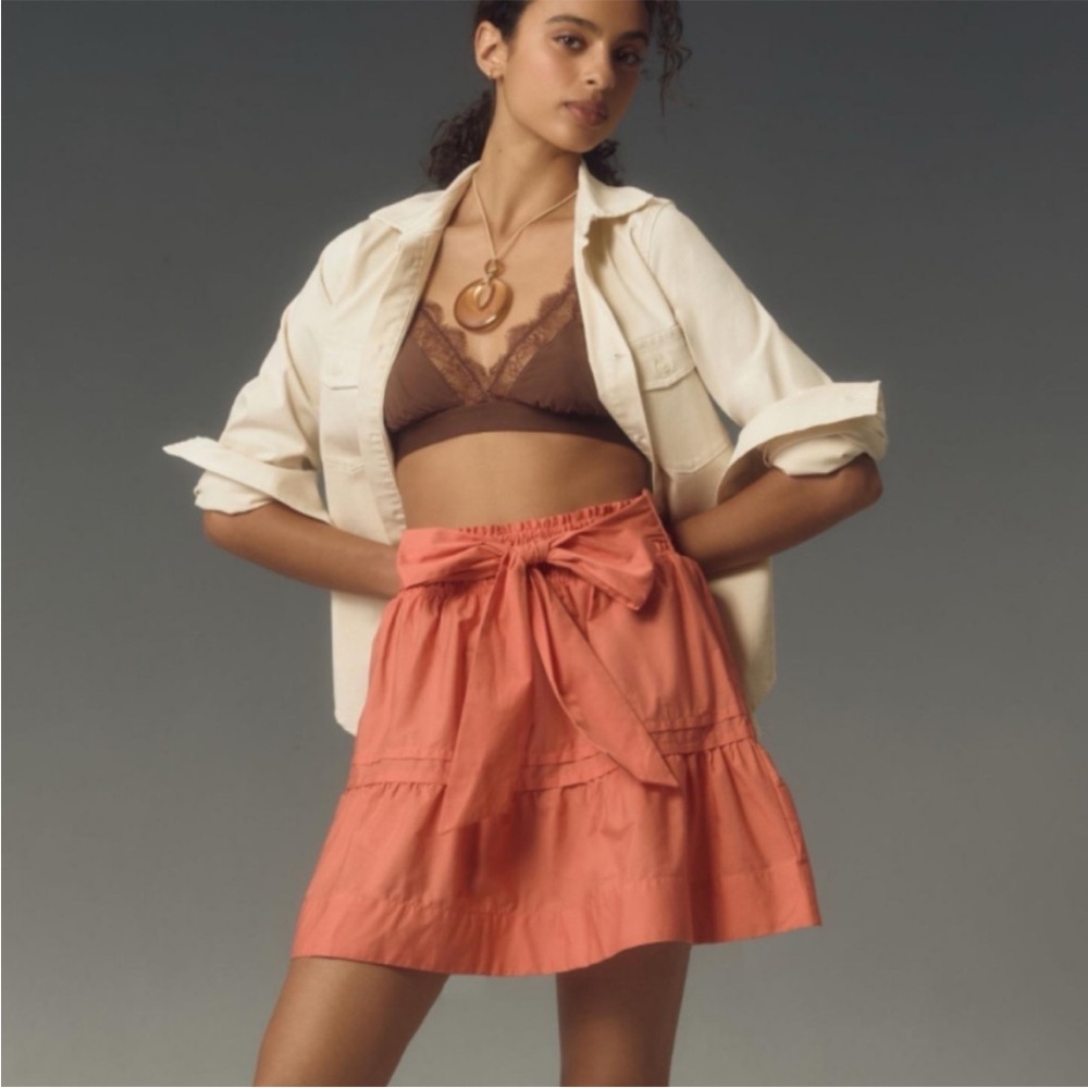 NWT Anthropologie The Somerset Mini Skirt in rose size large - Picture 3 of 9